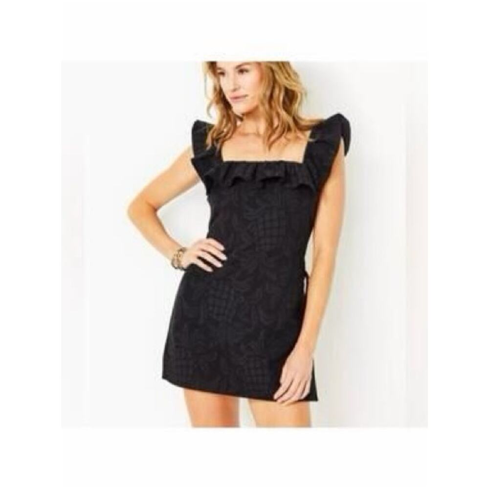 Lilly Pulitzer Zoya Ruffle Romper Black Size 2 - Picture 10 of 10